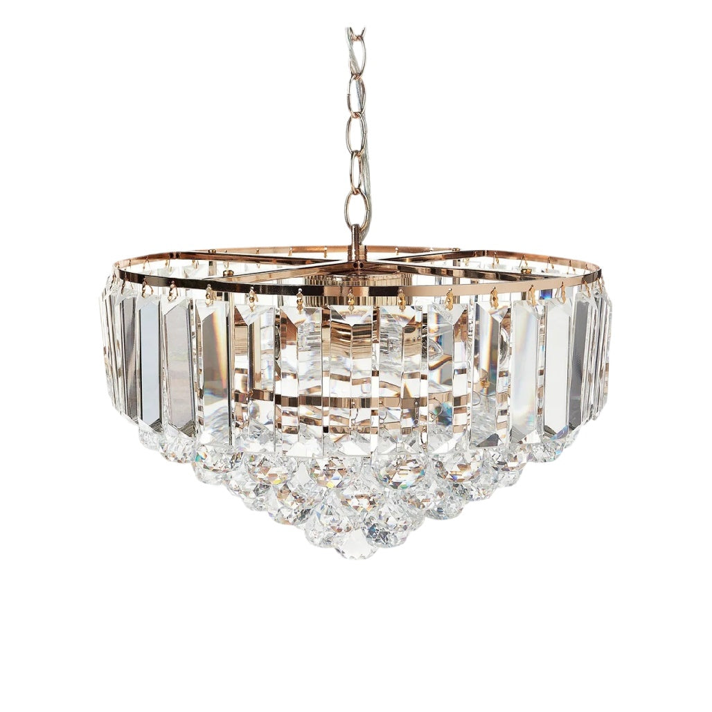 **Lustre en cristal moderne avec abat-jour géométrique**